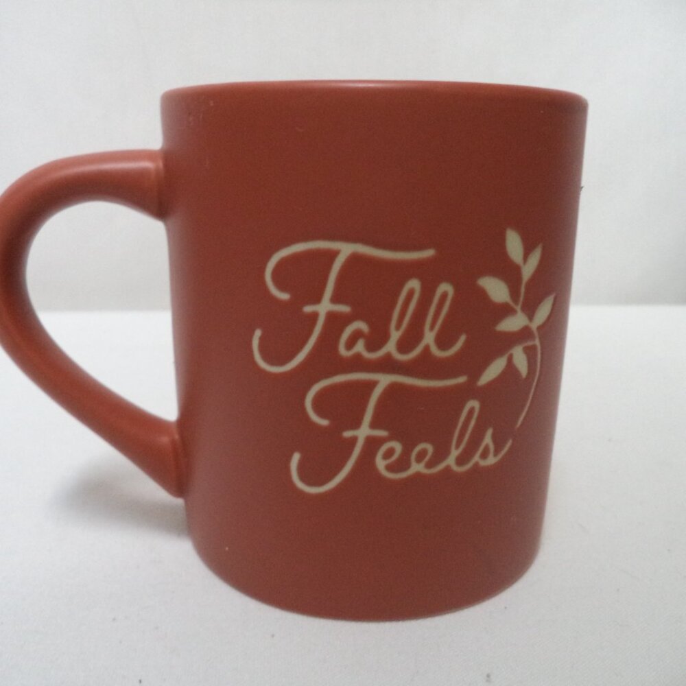 Threshold Fall Feels stoneware mug cup embossed dish micro safe NEW